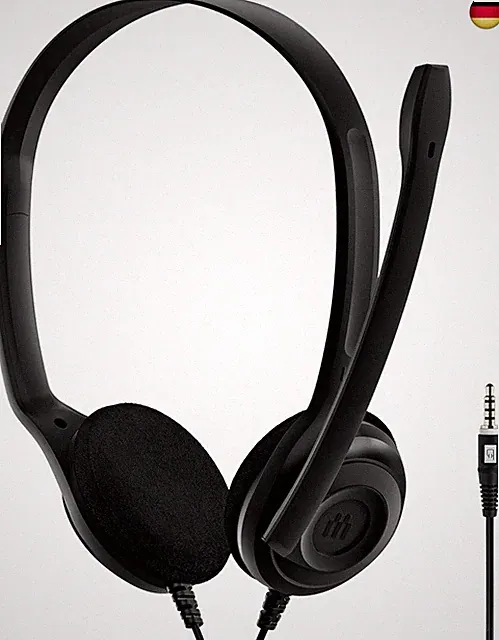 PC 5 Chat Stereo Headset PC, Kopfhörer mit Kabel, Inline-Lautstärke, Stummschalt