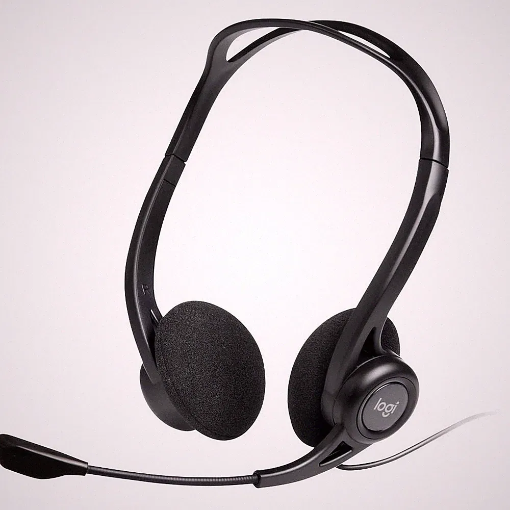 PC Headset USB Logitech 960 Kopfhörer mit Mikrofon Kabellänge 2,4 m schwarz