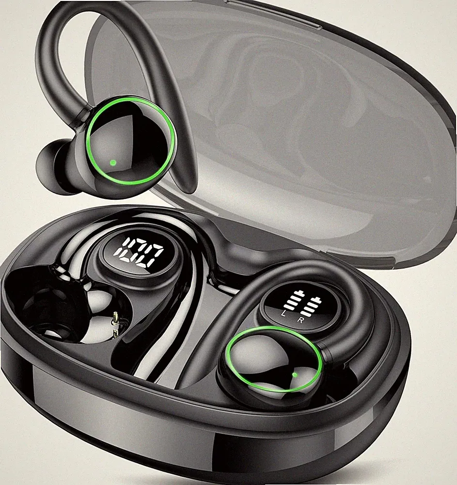 PEFUPEW Bluetooth Kopfhörer C6 Sport Schwarz 48Std Spielzeit 7W x IP Schutz