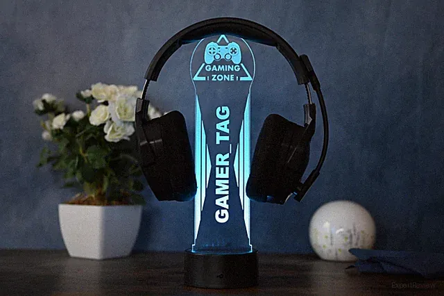 Personalisierte LED Kopfhörerhalterung, Gaming Dekoration Geschenkidee für Gamer