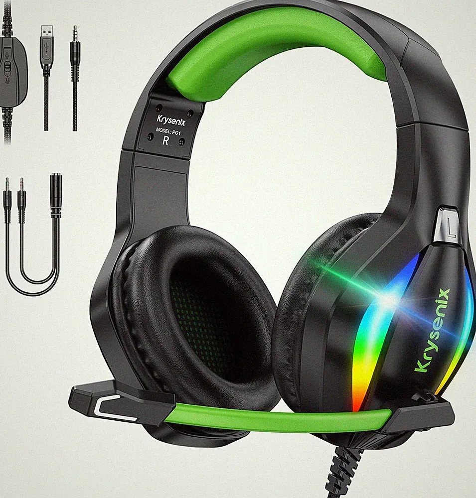 PG1 RGB Gaming Headset für PS4, PS5, PC, Xbox,Switch, Kabel Gaming Kopfhörer m