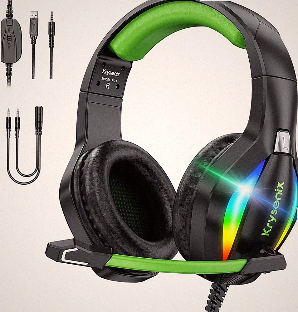 PG1 RGB Gaming Headset für PS4, PS5, PC, Xbox,Switch, Kabel Gaming Kopfhörer m