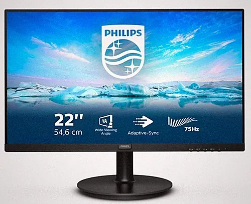 Philips 222V8LA/00 21,5 Zoll Full HD VA LCD Monitor HDMI DisplayPort 75 Hz 4 ms