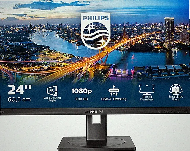 Philips 243B1/00 (23.8") Full-HD IPS Monitor USB-C, Lautsprecher
