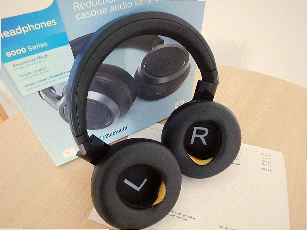 Philips Kopfhörer TAH9505 - Bluetooth - Noise Cancellation - Zubehör - Kaufbeleg
