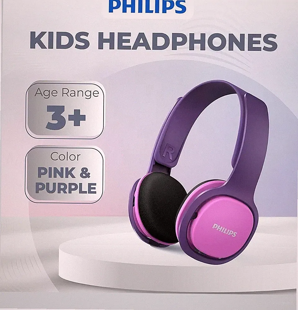 PHILIPS Over Ear Kinder Kopfhörer Farbige LED-Leuchten 85dB Lautstärkebegrenzung