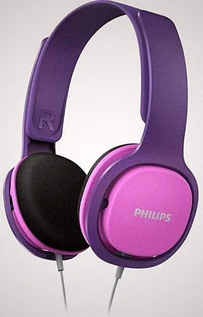 Philips SHK2000PK/00 Ohraufliegende Kopfhörer für Kinder - Lila/Rosa