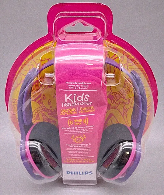 Philips SHK2000PK/00 Ohraufliegende Kopfhörer für Kinder - Lila/Rosa KT9624X