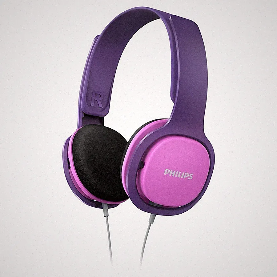 Philips SHK2000PK/00 Ohraufliegende Kopfhörer für Kinder Lila/Rosa mit Max 85 dB
