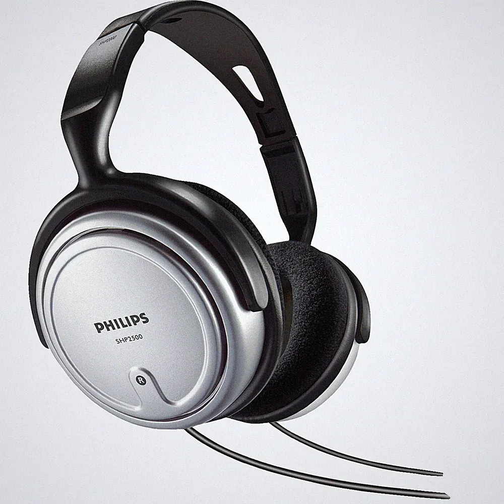 PHILIPS SHP 2500/10, Over-ear Kopfhörer Schwarz/Silber