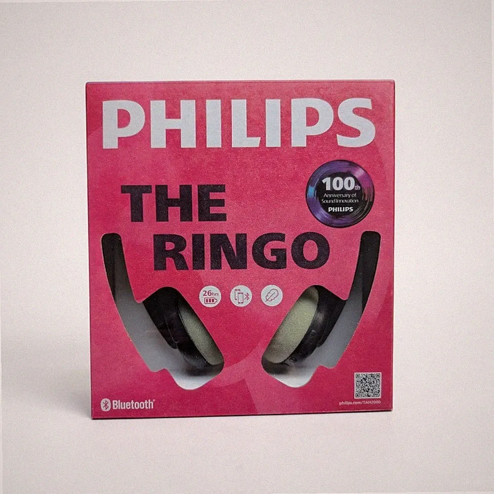Philips TAH2000 RINGO Kabellose On-Ear-Kopfhörer Schwarz Retro-Design...