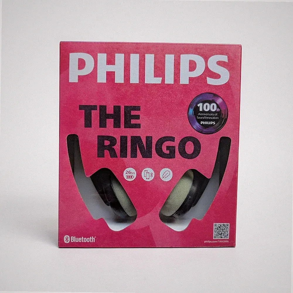 Philips TAH2000 RINGO Kabellose On-Ear-Kopfhörer Schwarz Retro-Design 100.Modell