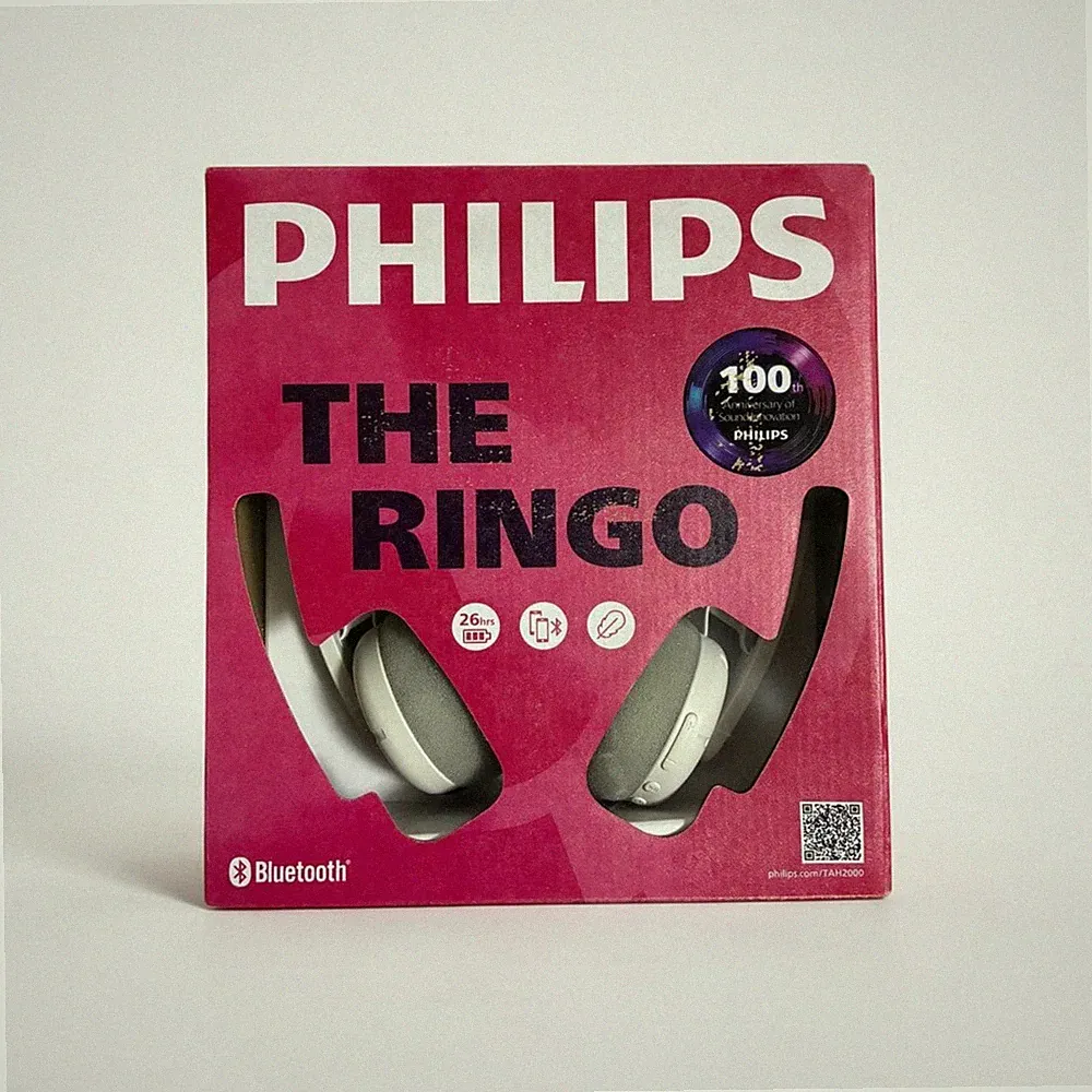 Philips TAH2000 RINGO Kabellose On-Ear-Kopfhörer Weiß Retro-Design 100.Modell