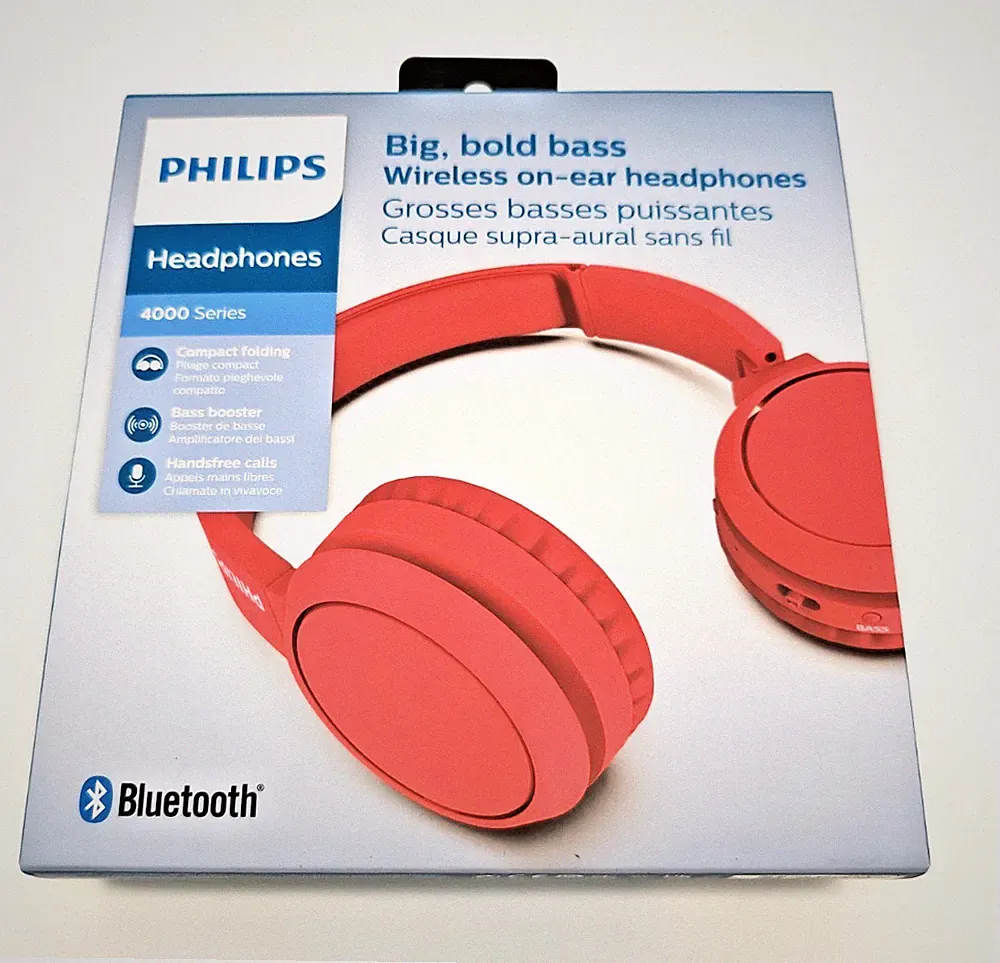 Philips TAH4205RD/00 Bluetooth On-Ear Kopfhörer Bass Boost Rot Neu