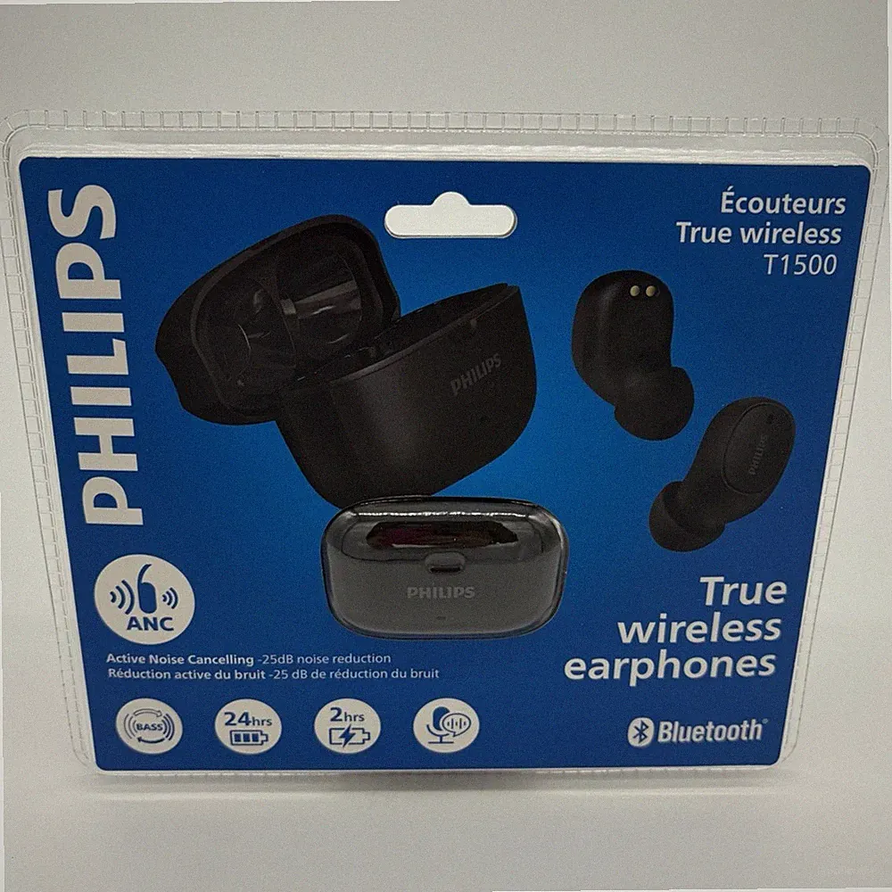 Philips TAT1500 True Wireless In-Ear-Kopfhörer Bluetooth ANC Schwarz