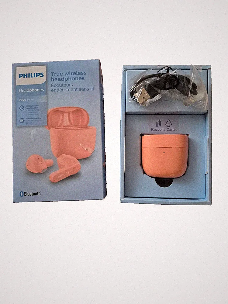 Philips True Wireless Kopfhörer rosa mit Ladeetui