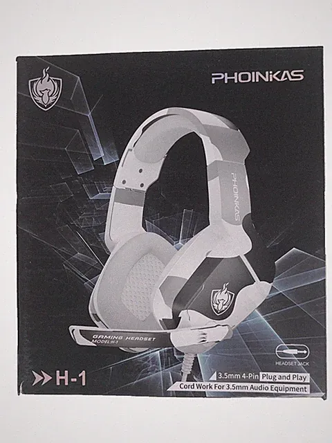 PHOINIKAS Gaming-Headset Grau Camo Verstellbar Leicht 3,5 mm