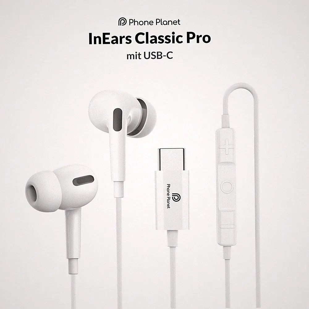 Phone Planet In-Ear Stereo Kopfhörer Headset USB-C Stecker - mit Aufsätzen