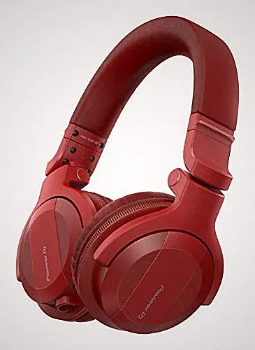 Pioneer DJ HDJ-CUE1BT-R Bluetooth DJ-Kopfhörer matt rot kabellos kabelgebunde...