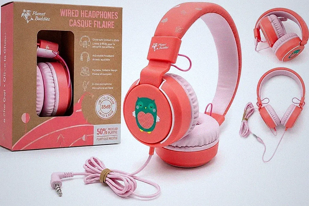Planet Buddies Kinder Kopfhörer Olive the Owl Rosa Kabelgebunden 85dB Lautstärke