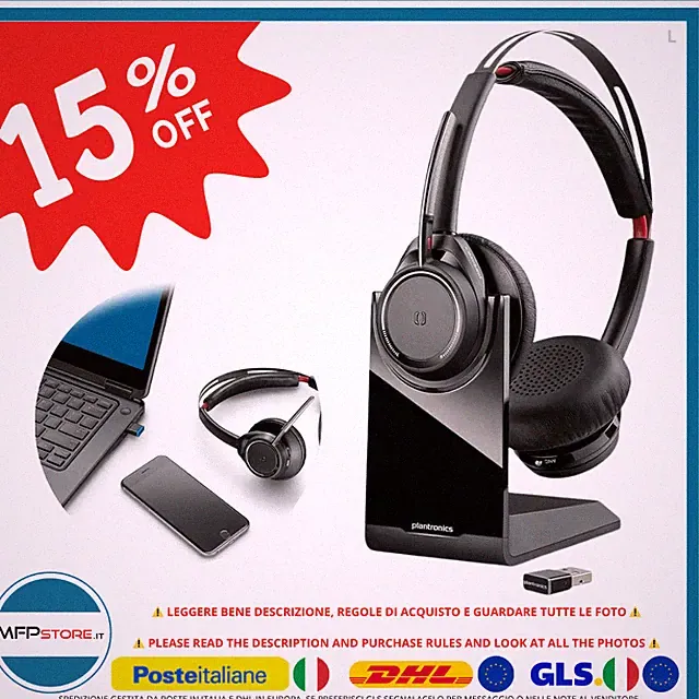 Plantronics Voyager Focus UC B825 Professional Stereo Bluetooth Kopfhörer, Schwarz
