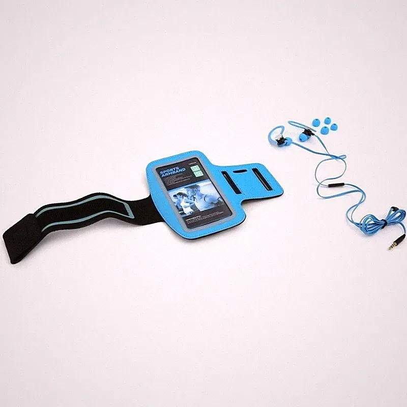PLATINET In-Ear-Kopfhörer + Mikrofon Sport + Armband PM1070 Blau [42927] TE