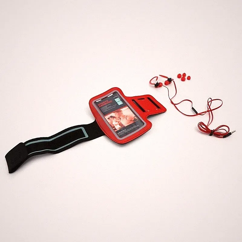 PLATINET In-Ear-Kopfhörer + Mikrofon Sport + Armband PM1070 Rot [42930] TE