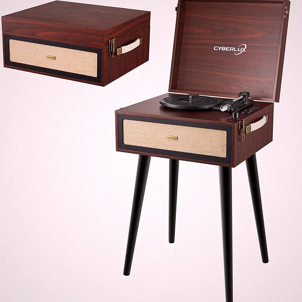 Plattenspieler Nostalgie Holz Musikanlage Kompaktanlage Retro Stereoanlag Radio