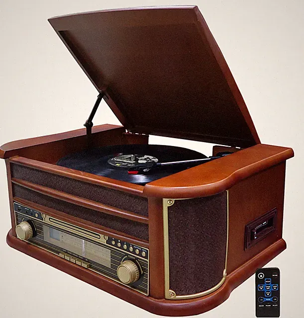 Plattenspieler Nostalgie Holz Musikanlage Kompaktanlage Retro Stereoanlage Radio