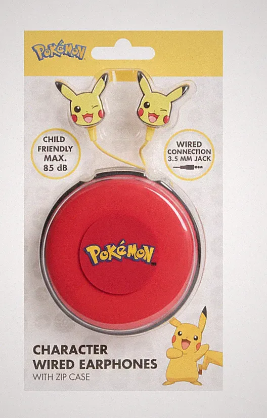 Pokémon In-Ear Kopfhörer Kinder Pikachu 85dB Lautstärkebegrenzung & Etui Gaming