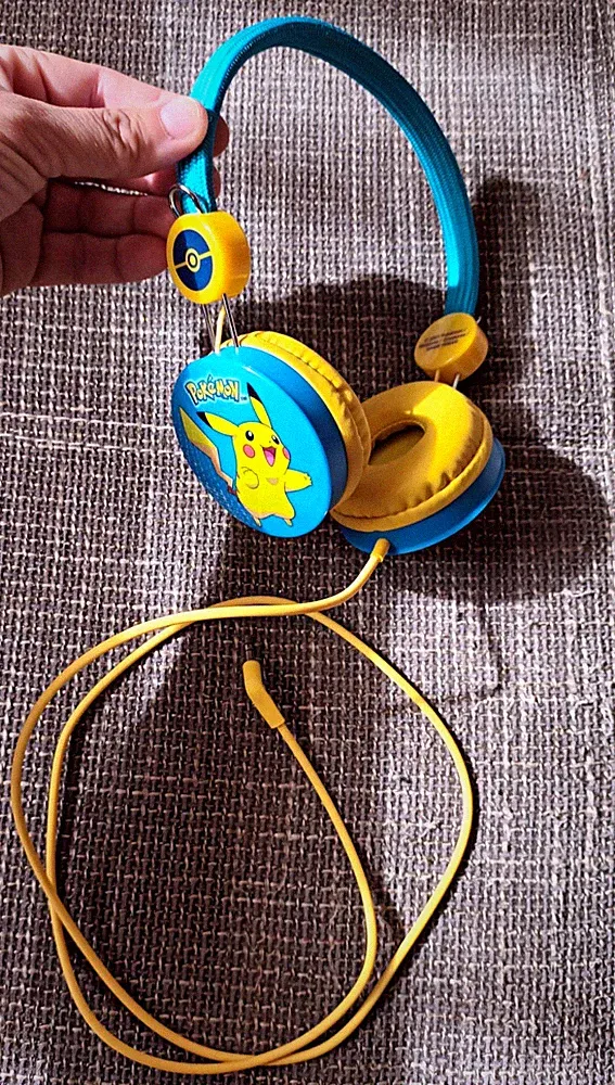 Pokemon Pikachu Kopfhörer, Gelb, Sound Safe, für Kinder
