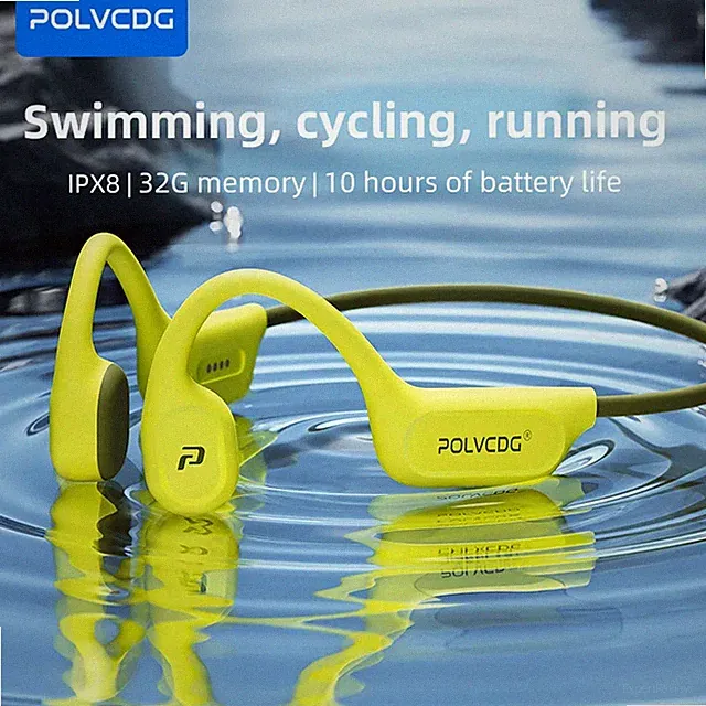 POLVCDG X9 Knochenleitungs Kopfhörer 32G IPX8 Wasserdicht Offenes Design zum