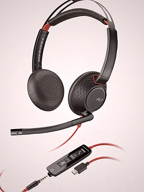 POLY Kopfhörer Blackwire 5220 Stereo USB-C + 3,5mm Stecker + USB-C Adapter /