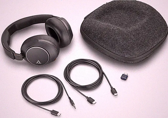POLY Voyager Surround 80 UC Kopfhörer mit USB-C Anschluss + USB-C/A Adapter