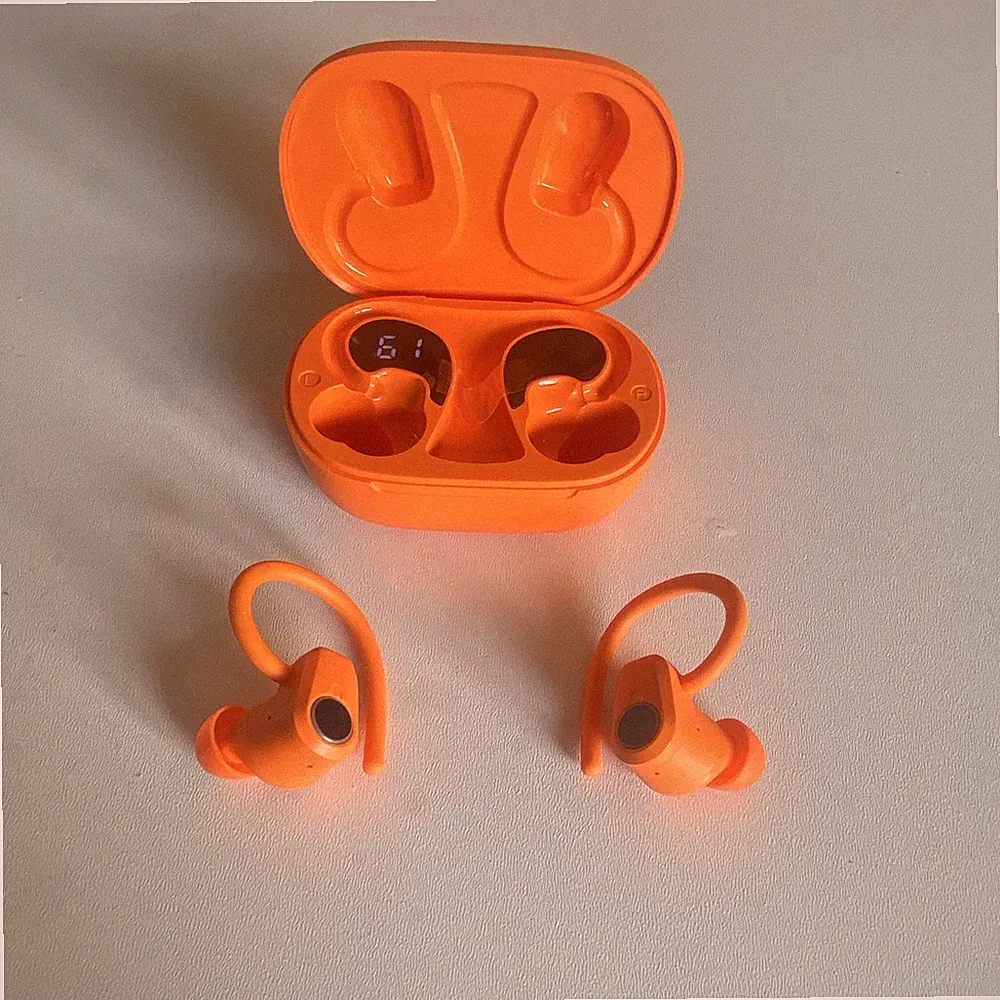 Poounur H9 True Wireless In-Ear-Kopfhörer Bluetooth Ohrbügel Orange Sport