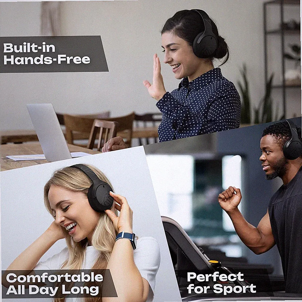 Powerlocus Bluetooth Kopfhörer Over Ear, 60H Spielzeit, 4 EQ Modi Kabellos H...
