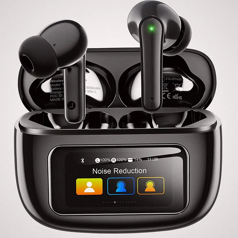 Premium Bluetooth 5.4 InEar Kopfhörer mit innovativem Touchscreen Display Set