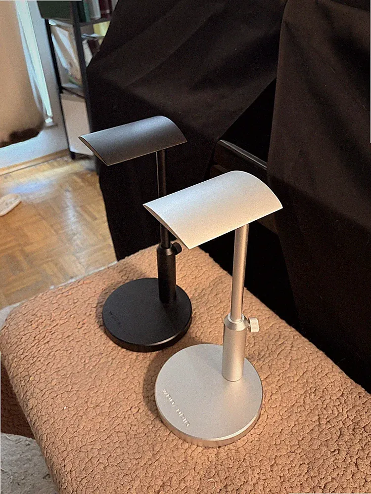 Premium Kopfhörerständer Aluminium verstellbar Silber + Schwarz Woo Audio HPS-R