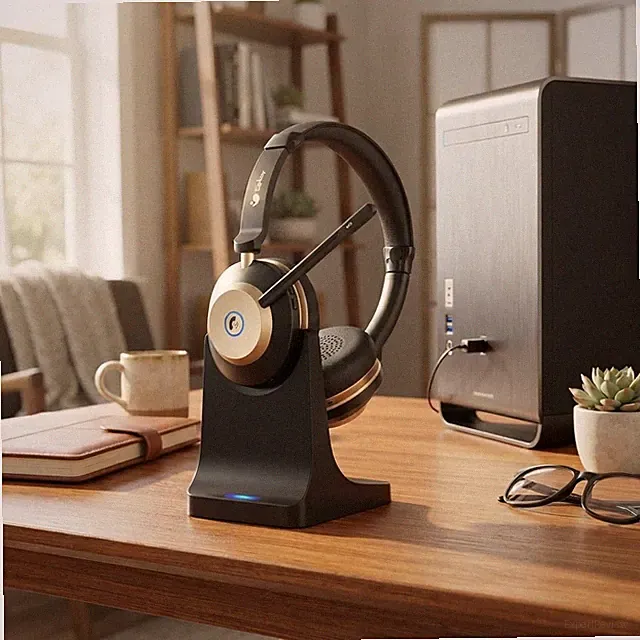 Professionelle Bluetooth Kopfhörer mit drehbarem Mikrofon & hochwertigem Audiotreiber
