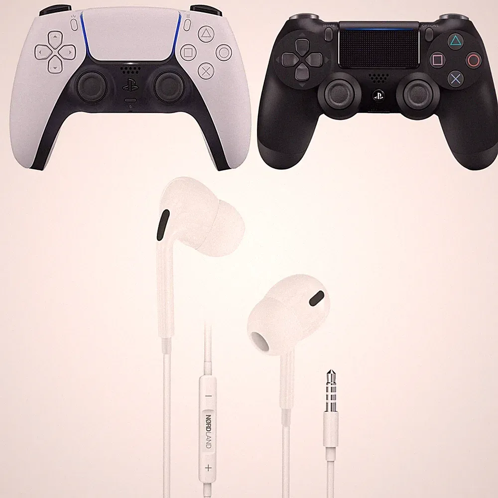 PS4 PS5 Headset mit Mikrofon – In-Ear Gaming Kopfhörer 3.5mm AUX PlayStation PC
