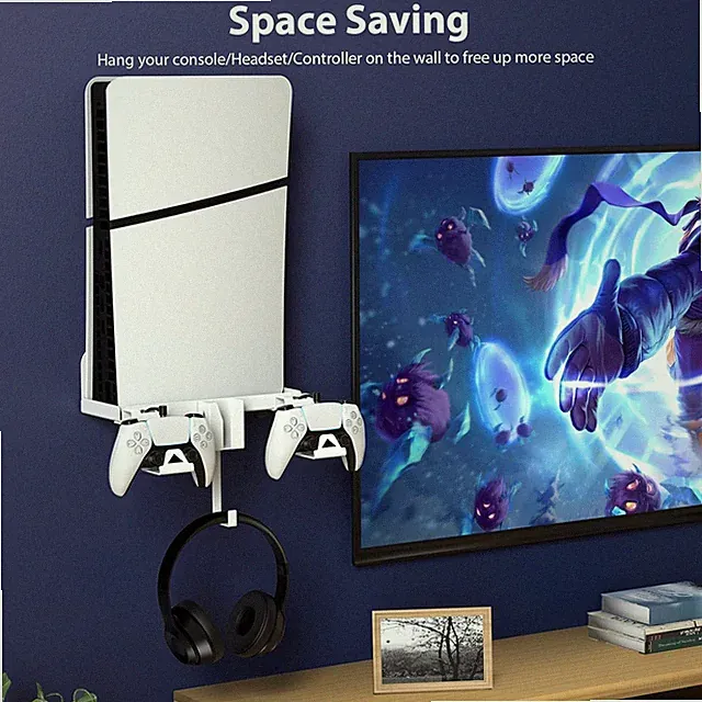 PS5 Wandhalterung PS5 Konsole Halterung Wand Controller Halter Kopfhörerhalter