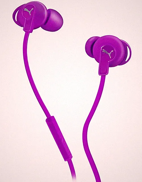 Puma Bulldogs Headset In-Ear + Mic Purple Sport Kopfhörer Ohrhörer Fernbedienung