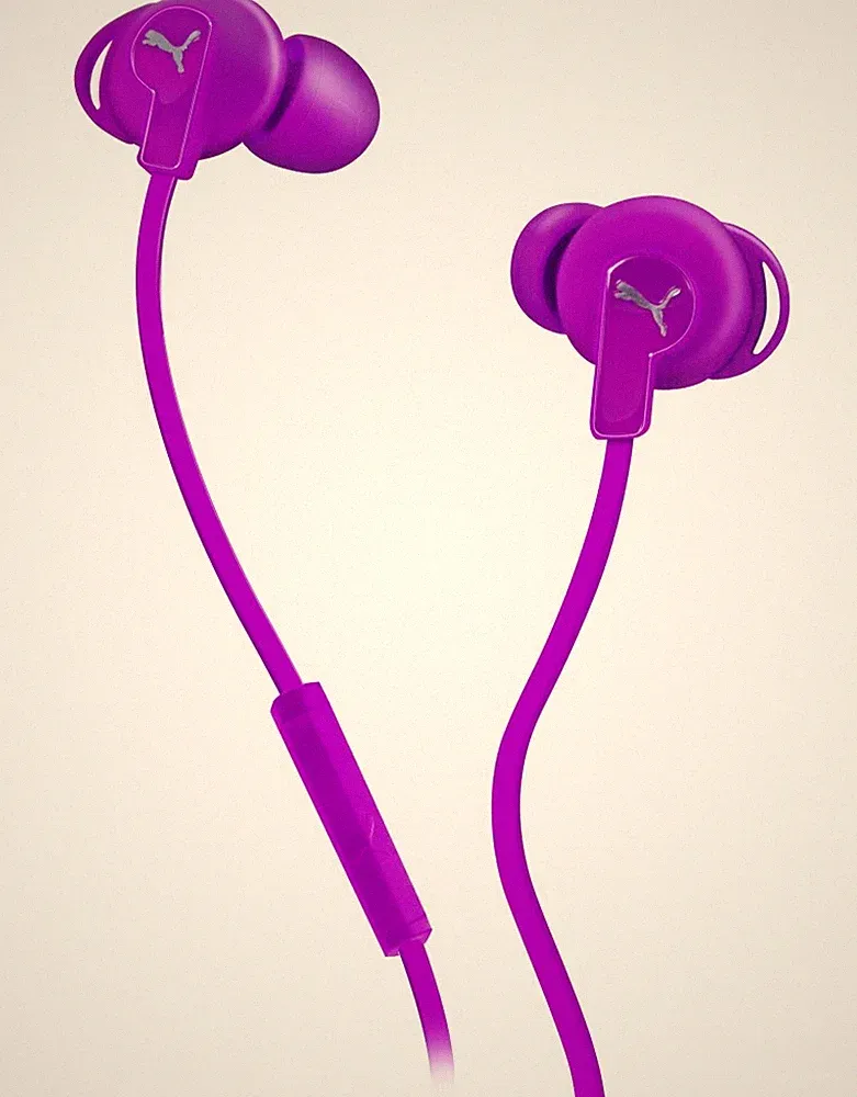Puma Bulldogs Headset In-Ear + Mic Purple Sport Kopfhörer Ohrhörer Fernbedienung