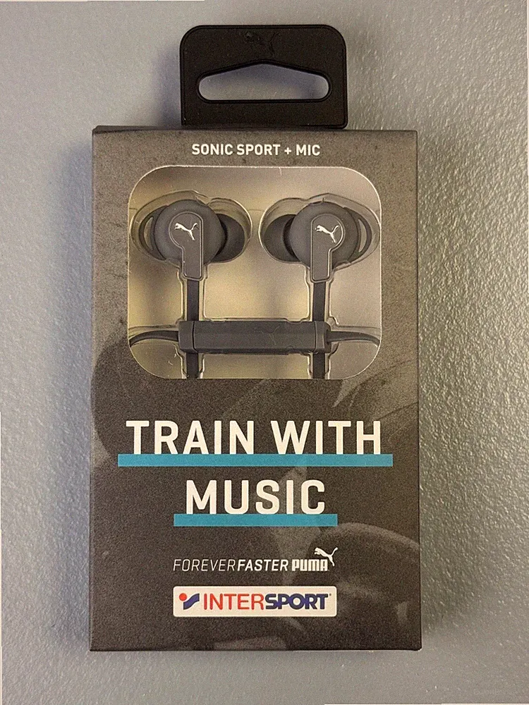 Puma Bulldogs Headset In-Ear + Mic Sport Kopfhörer mit Fernbedienung Grau K36