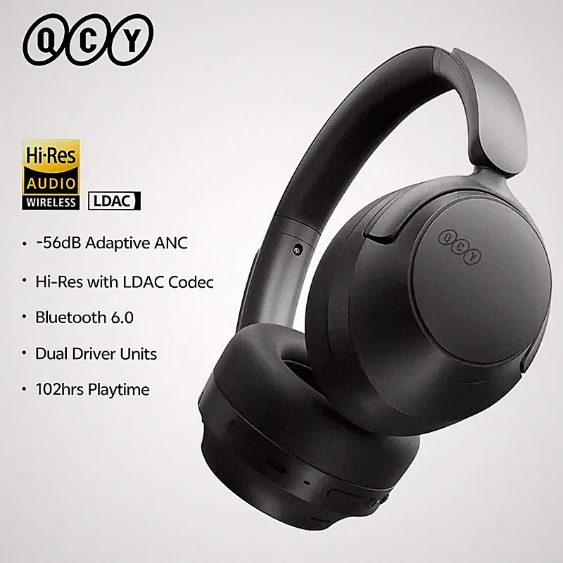 QCY H3S ANC Kopfhörer -56dB Hi-Res LDAC Kabellos 102H Akku Bluetooth