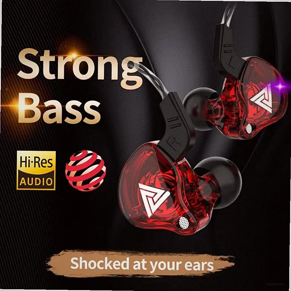 QKZ AK6 Hi-Res In-Ear-Kopfhörer Ohrhörer 105dB mit HD Mikrofon Bass Boost Rot