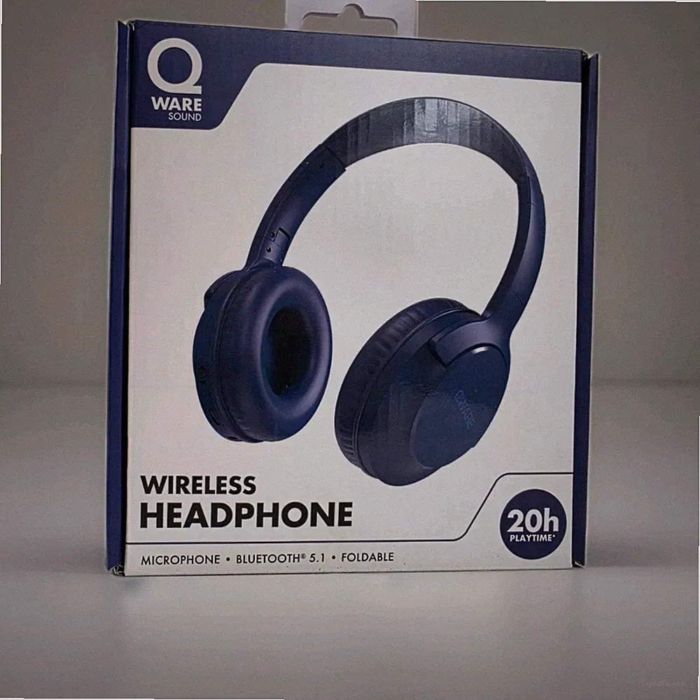 Qware Wireless Headphone On-Ear Bluetooth faltbar blau mit Mikrofon USB-C 3,5mm