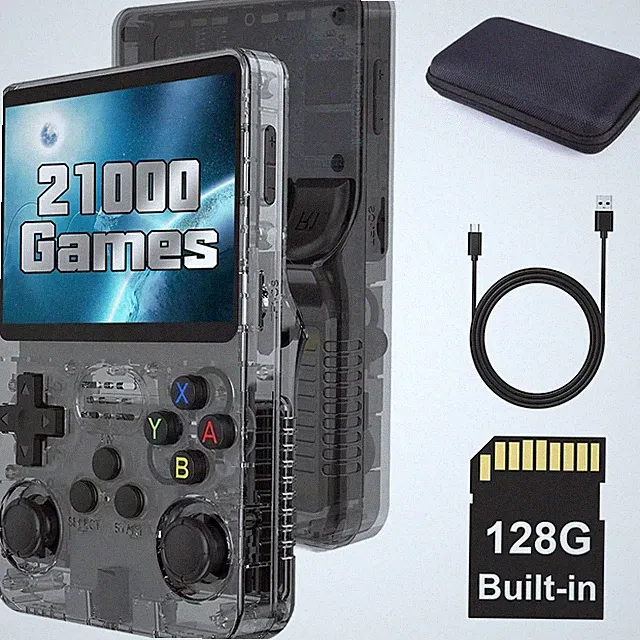 R36s Retro Handheld Videospiel Konsole - 21000 Spiele vorinstalliert - 32G+128G