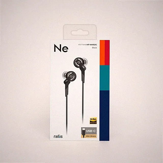 radius HP-NHR21CK VOLT USB-C Kopfhörer Deep Bass Hi-Res 32bit 384kHz Schwarz