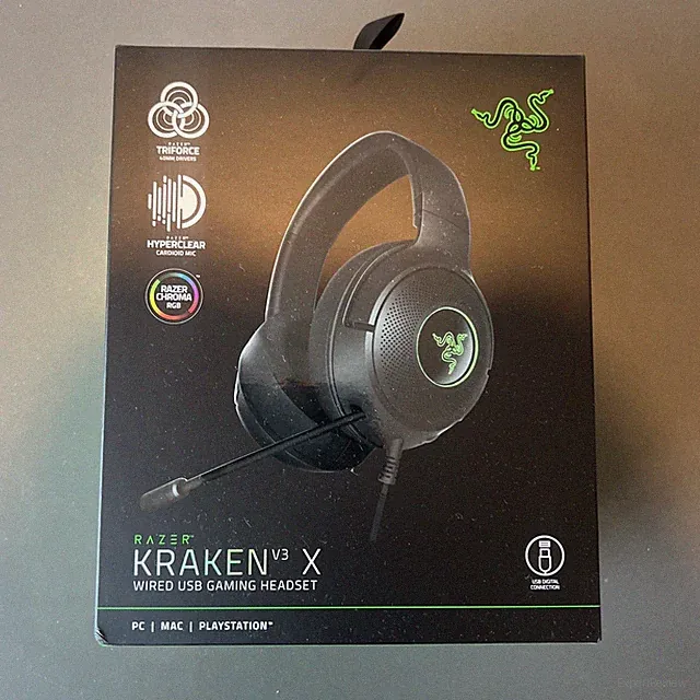 Razer Kraken V3 X Wired USB Gaming Headset Schwarz 7.1 Surround Sound Leicht